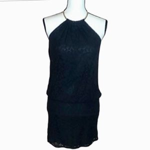 Laundry by Shelli Segal black lace halter dress size 2